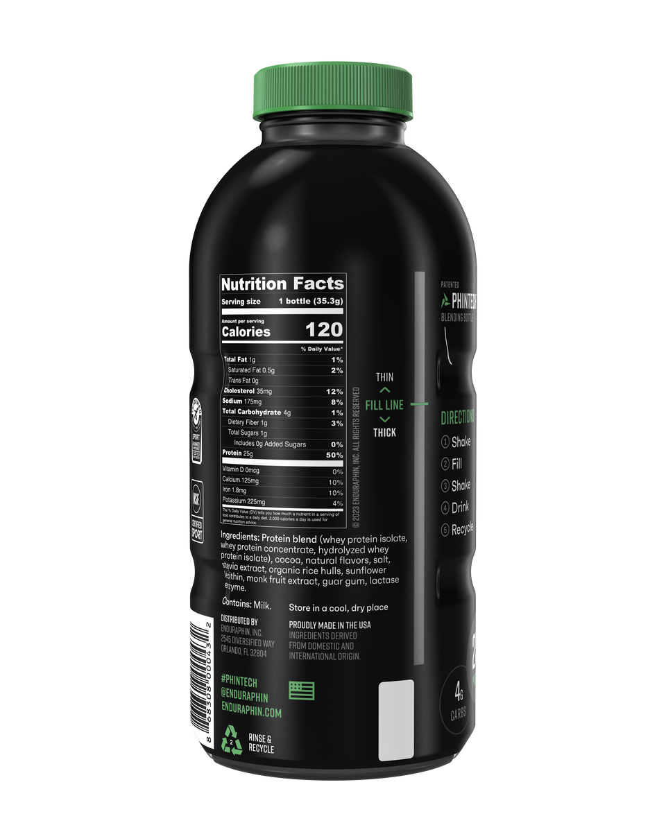 Enduraphin Chocolate Whey Protein PHINTECH™ Bottle – Enduraphin®